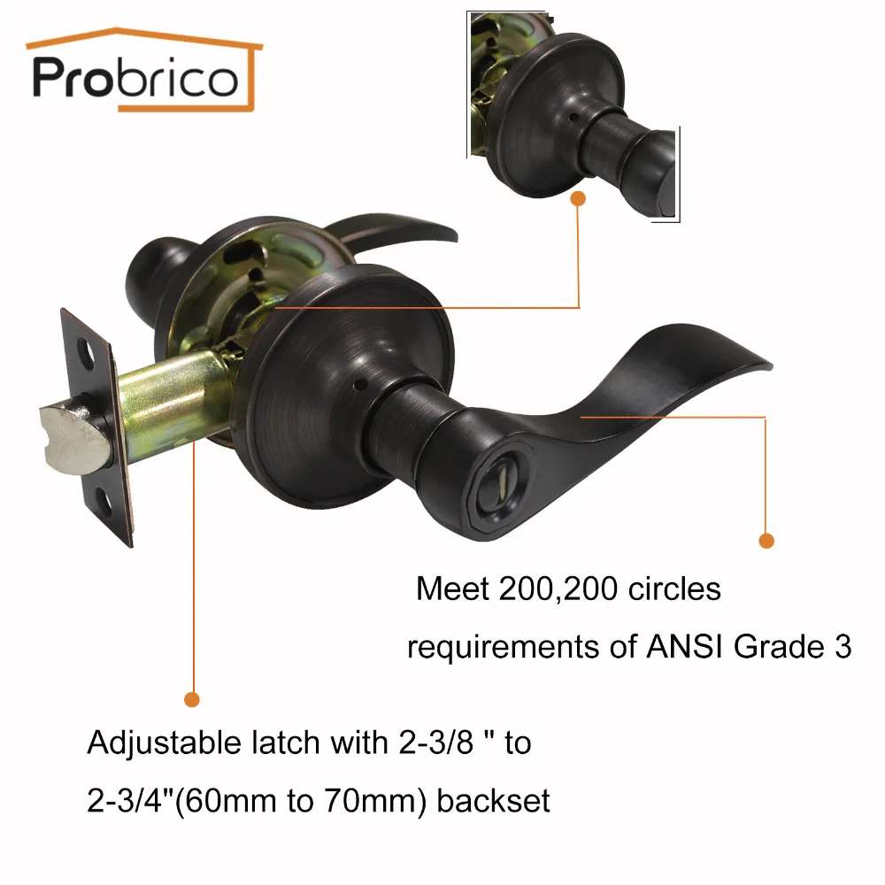 Probrico Interior Room Door Handles Front Back Lever Keyless