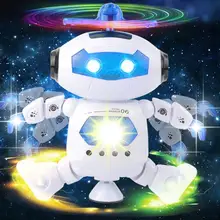 21 см милый Электрический танцующий робот-игрушка вращающийся космический робот музыкальный светильник электронный танцор Робот Игрушки для детей подарок