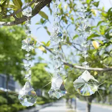 H& D 50 мм прозрачная Хрустальная люстра призмы 3 шт. каплевидные стеклянные подвески бусины Baihe Кленовая оболочка форма Кристалл Снежинка Suncathcer