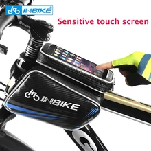 INBIKE Touch Screen Mountain Bike Accessories Bicycle Bag Front Frame Top Tube Bag Waterproof Saddle Bag Cell Phone Cycling Bag