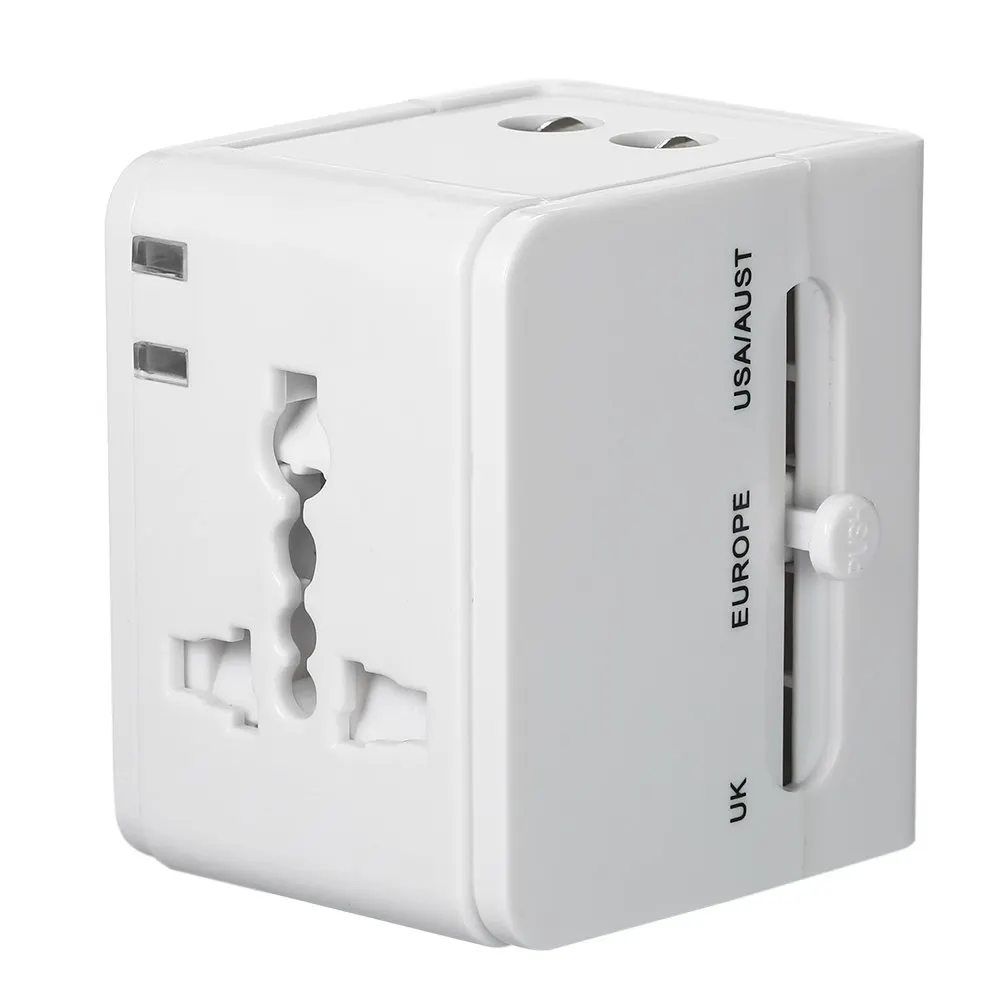 

Universal Travel Power Adapter Worldwide All in One Plug Socket Converter Dual USB Ports Power Plug Adapter for UK US AU Europe