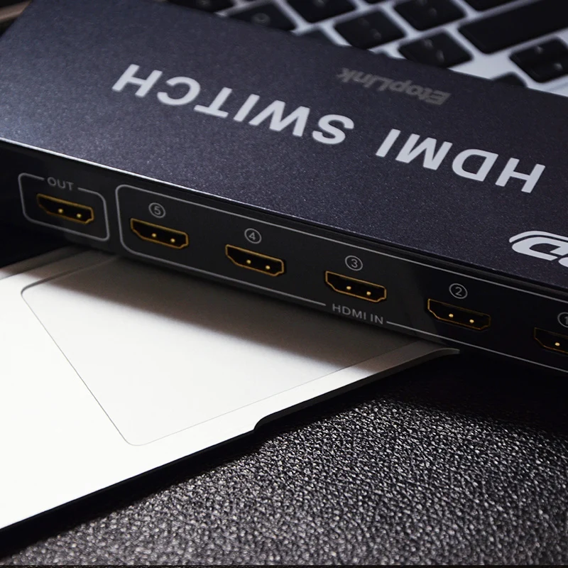 EtopLink Новый видео HDMI 2 0 3D переключатель 5 в 1 выход с ИК беспроводной дистанционный