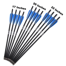 6/12pcs Target Hunting Arrows Crossbow Bolt 17/20/22 Inches Crossbow Carbon Arrow with 125 Grain Crossbow Arrow Broadheads
