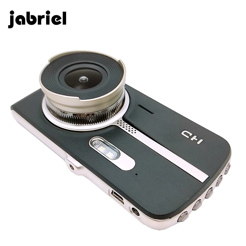 Jabriel 4 дюймов Автомобильный видеорегистратор регистратор HD 1080 P Автомобильный видеорегистратор Мини два объектива тире камера зеркало 2 видеорегистратора