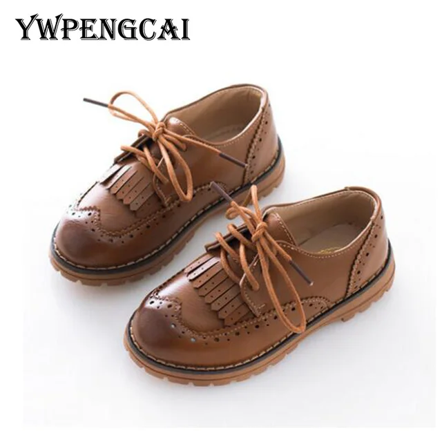 2017 Spring Autumn Children Leather Shoes Classic Vintage Tassel Boys