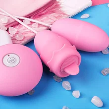 sex toys for women USB Charging Double Egg Remote control Vibrators Tongue Bullet Dildo Vibrator vaginal Clit Breast Masturbator