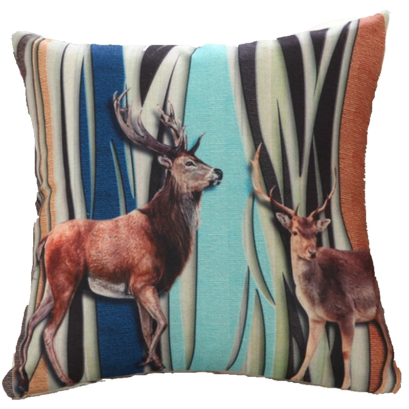 New 2016 Car Home Decorative Cushion Pillow Lion Elk Home Decor Throw Pillow Fashion European Cushion Cojin Coussin Decoration