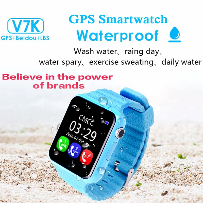 Image Children Security Anti lost GPS Tracker Waterproof Smart Watch V7K 1.54   Screen With Camera Kid SOS Emergency For Iphone Androi