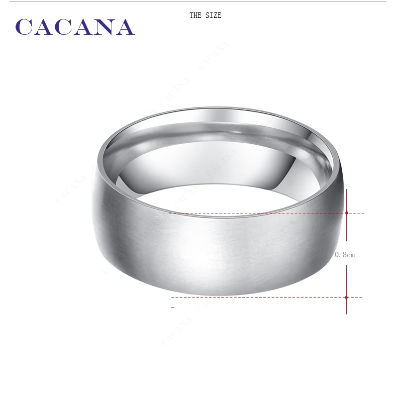 CACANA Stainless Steel Rings For Women Smooth Stainless Steel Personalized Fashion Jewelry Wholesale NO.R20