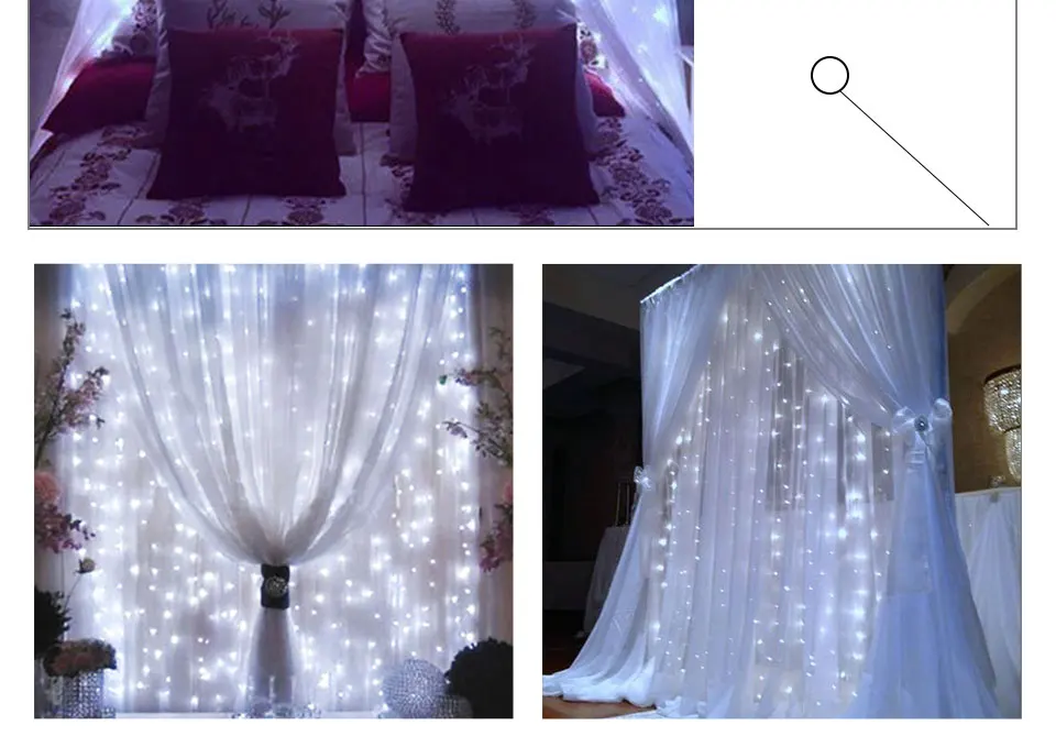 300leds Copper Wire USB Curtain Led String Light (17)