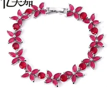  When the copper-plated gold bracelet Korean flower Zircon 