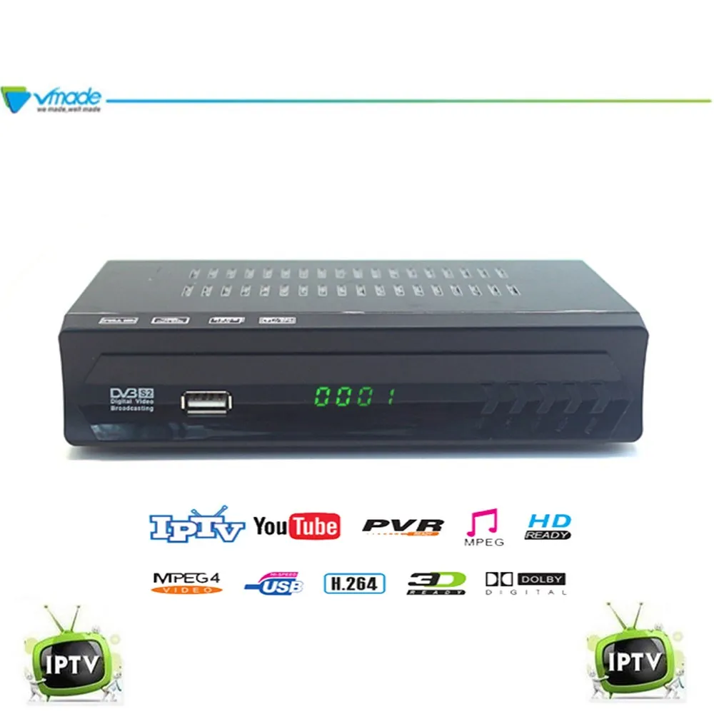 

Vmade DVB-S2 Satellite Receiver Standard Set top box Support Xtream IPTV Youtube Biss Key Cccamd Newcamd HD Receptor