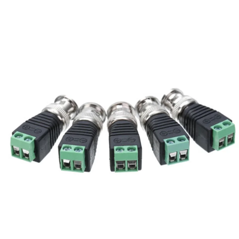 10 шт. штекер Коаксиальный CAT5 в коаксиальный bnc-коннектор Кабельный разъем адаптер для камеры s соединение CCTV видео DC Мужской терминал Solderless адаптер питания