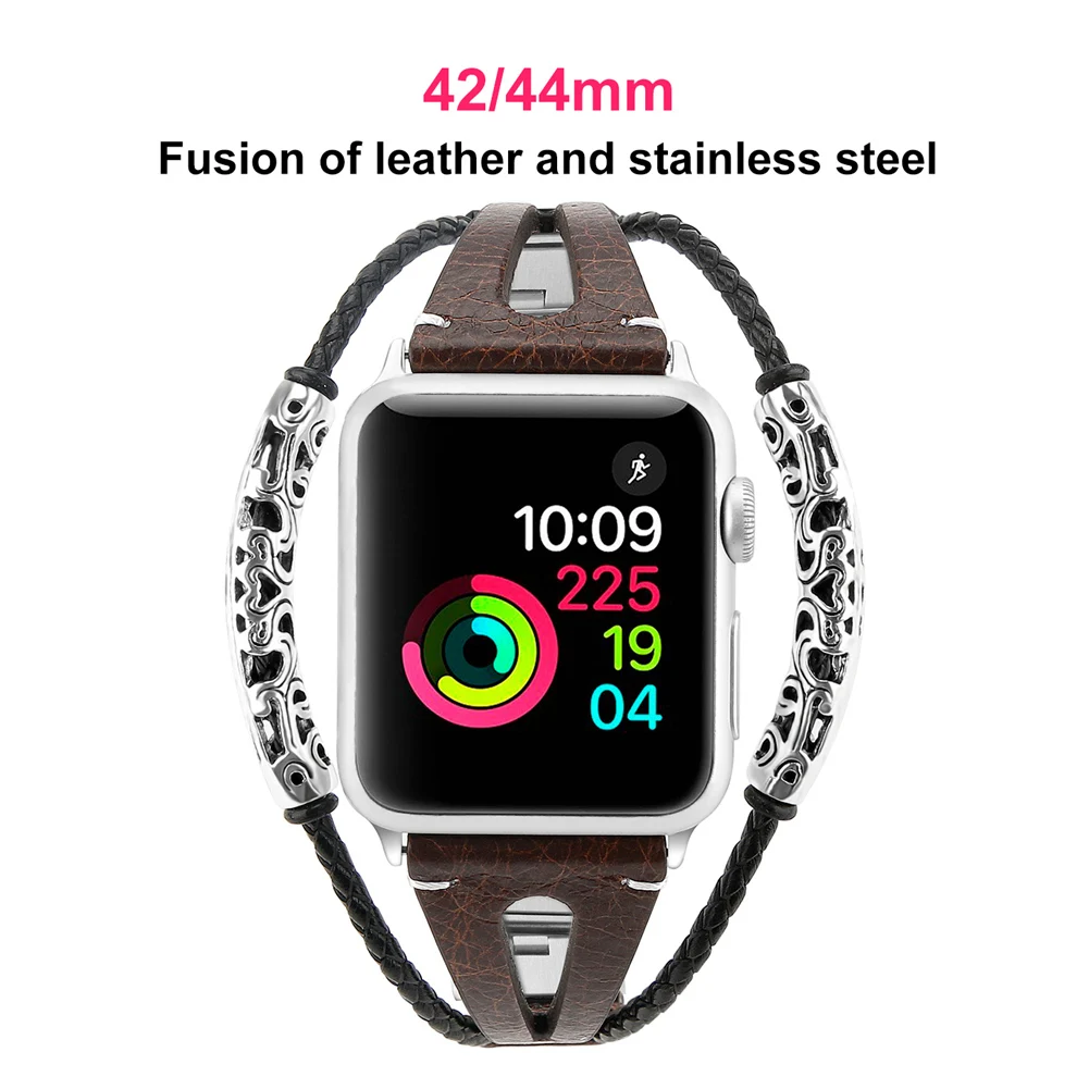 Кожаные Ремешки для наручных часов Apple Watch iWatch серии группа 4 40 мм серии 3/2/1 38 мм ручной работы Винтаж сменный Браслет Ремни для Для женщин
