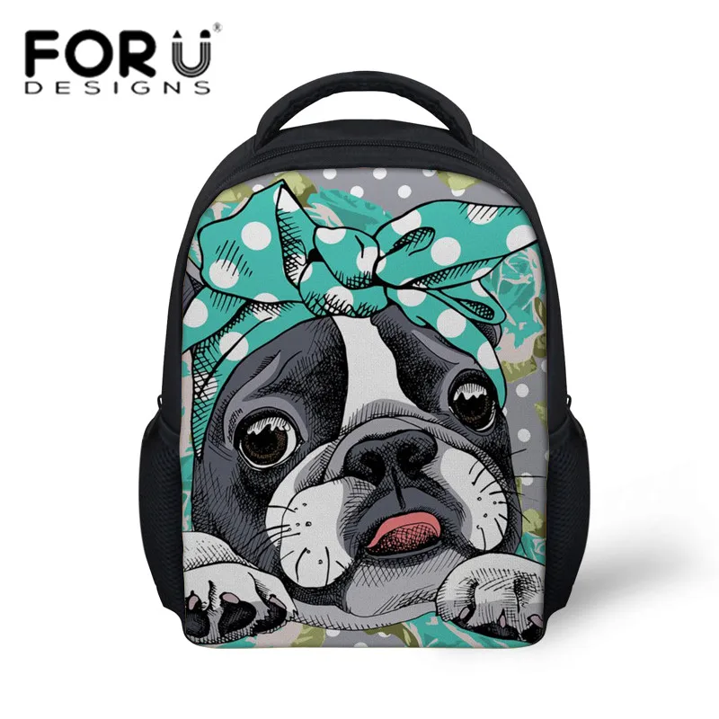 Милые школьные ранцы FORUDESIGNS Boston Terrier рюкзак для девочек маленькая сумка книг