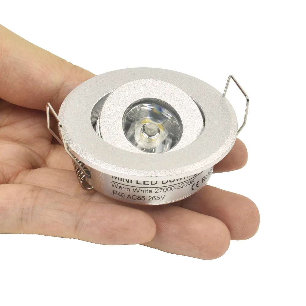 

2pc Mini LED Spot 1W 3W 4W Mini5W 5W 7W Light Spotlight Resessed Ceiling Downlight Dimmable Adjustable Silver Body