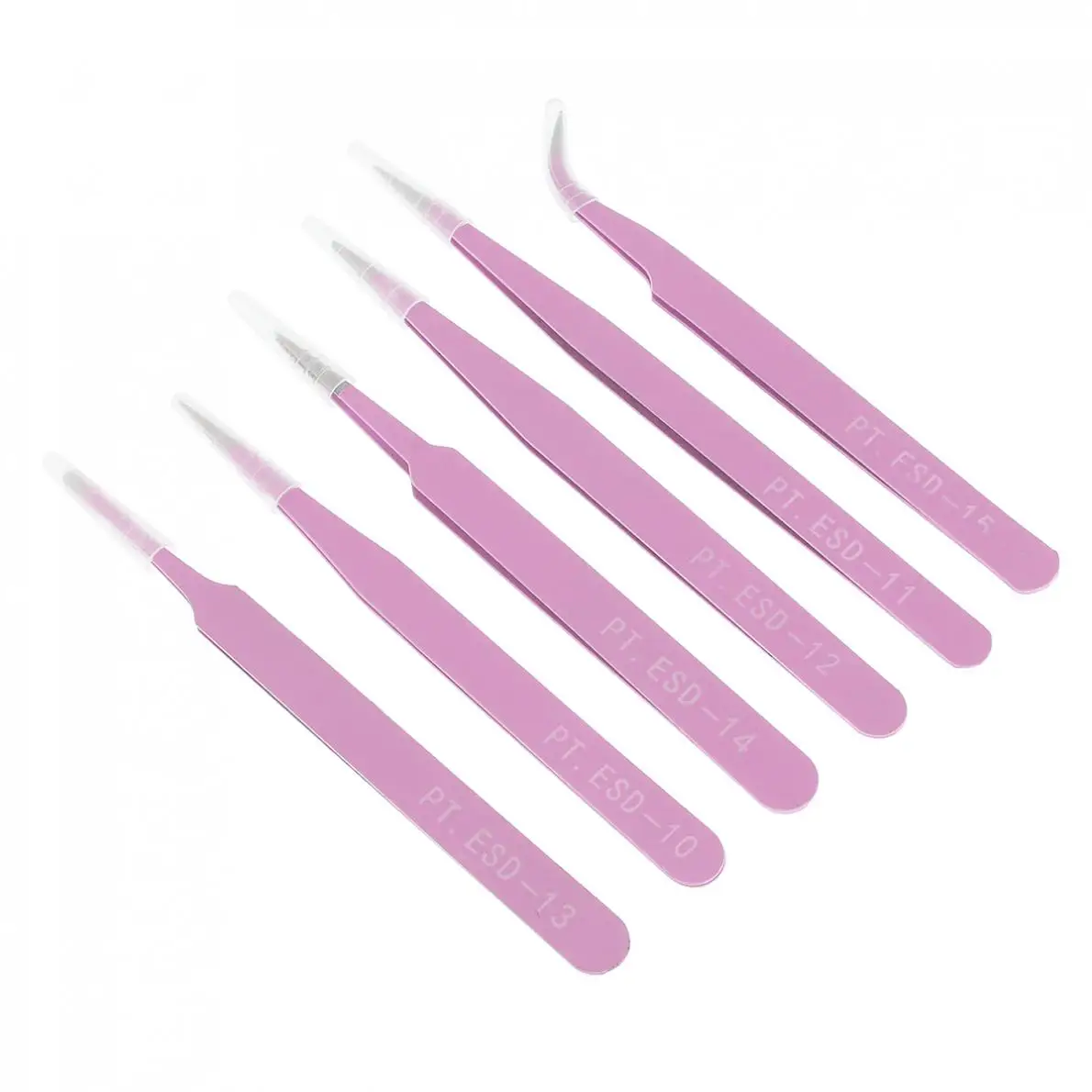 Precision Tweezers Set 6pcs 116mm-133mm Insulated Stainless Steel For Craft Jewelry Electronics Laboratory precision tweezers
