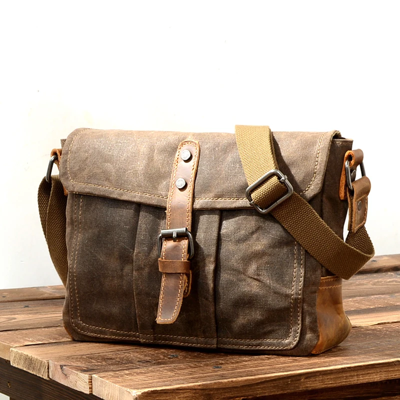 waxed canvas camera bag