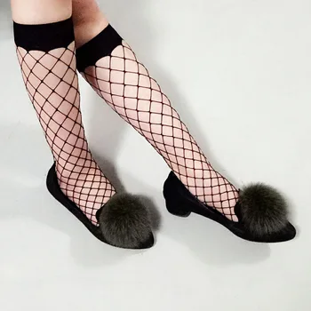 

New Harajuku Women Solid Black Fishnet Socks Fashion Cool Lattice Sexy Hollow Socks Grid Mesh Medium Height Tube Socks SF288