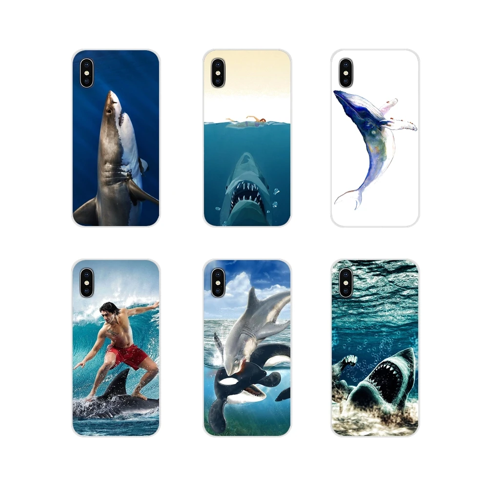 Transparent Soft TPU Case Shark Fish Funny Surfing For Huawei Nova 2 3 2i 3i Y6 Y7 Y9 Prime Pro GR3 GR5 2017 2018 2019 Y5II Y6II | Мобильные