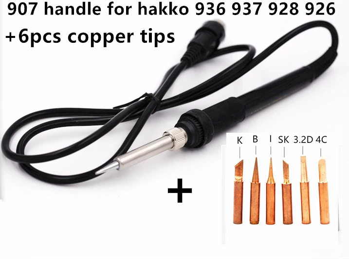 Высокое качество ручка паяльника для HAKKO 907/ESD 907 936 937 928 926 паяльная станция 6 шт.