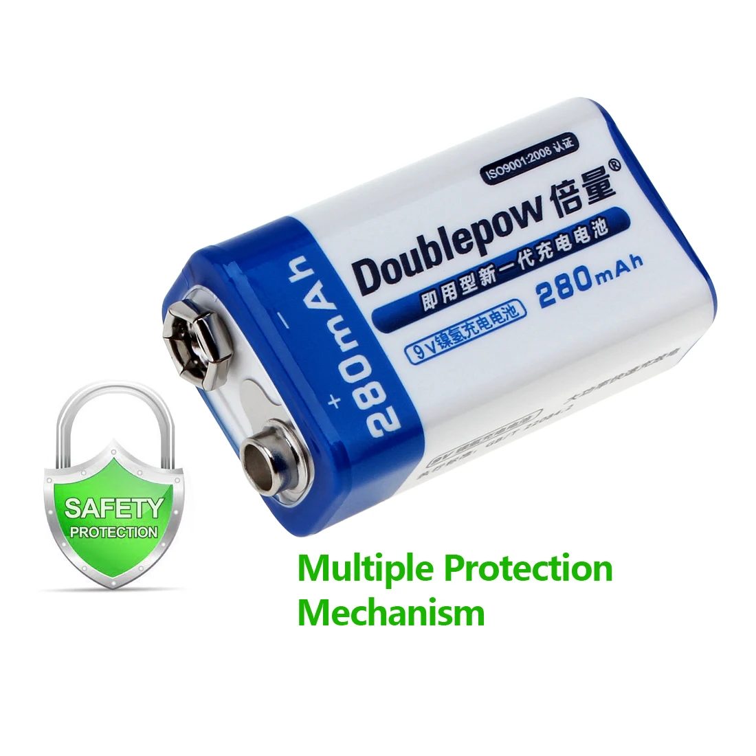 Doublepow 2шт 9В Ni MH 280mah перезаряжаемая батарея NiMH pilhas recarregaveis с коробкой для