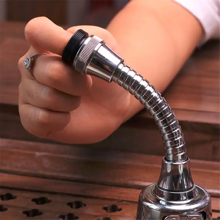 360 Rotatable Bent Water Saving Tap Aerator Extended Hose Faucet