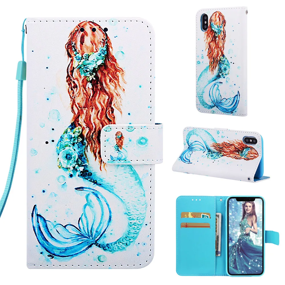 Luxury Flip Painted Book Case Cover Shell for Huawei Honor 10 Lite 8A Y6 P Smart Leather Wallet Phone Bag for Mate 20 Lite - Цвет: MRY