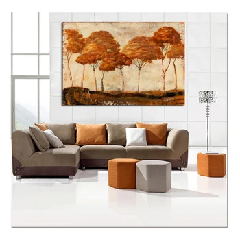 

large hand painted Modern Autumn Tree Oil Painting Wall Stickers painting On Canvas Handpainted Scenery Pictures for Home Decor
