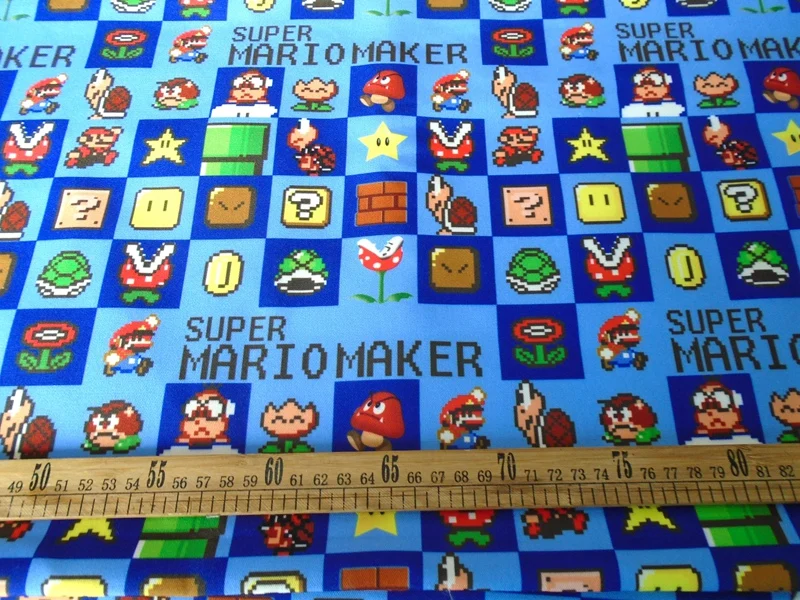 100*145 см мультфильм Super Mario Bros для лоскутного шитья Сделай Сам ткань холст чехол для дивана занавеска стеганое шитье tecido ткань тильда