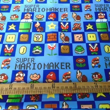 100*145 см мультфильм Super Mario Bros для лоскутного шитья Сделай Сам ткань холст чехол для дивана занавеска стеганое шитье tecido ткань тильда
