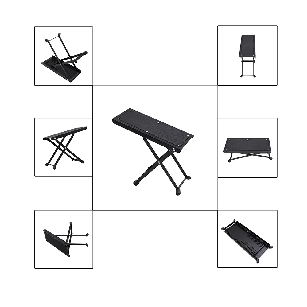 Guitar Pedal Folding Metal Guitar Footrest Stool Pedal Adjustable Height