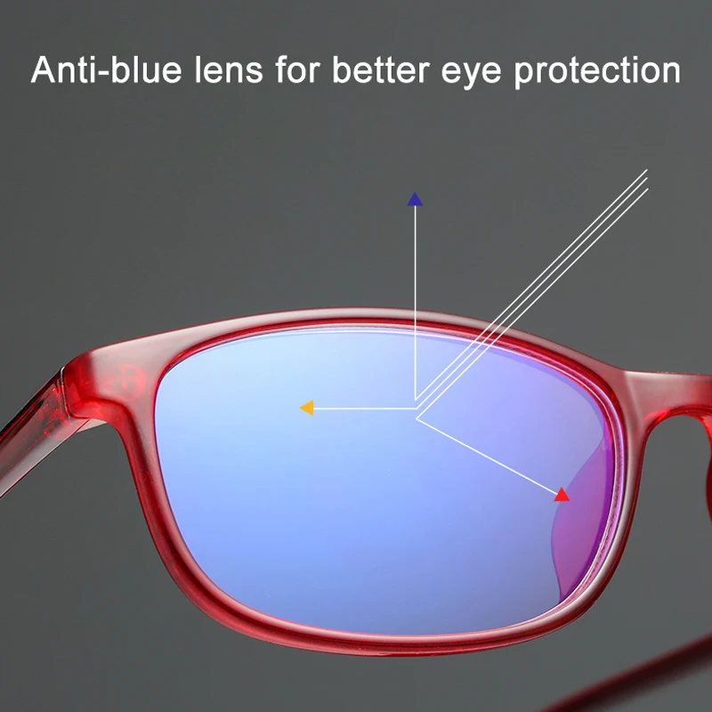 Tanie TR90 Frame Anti blue okulary do czytania kobiety mężczyźni prostokąt Ultralight Man okulary + 1 + 1.5 + 2 + 2.5 + 3 + 3.5 + 4 oculos gafas 2020