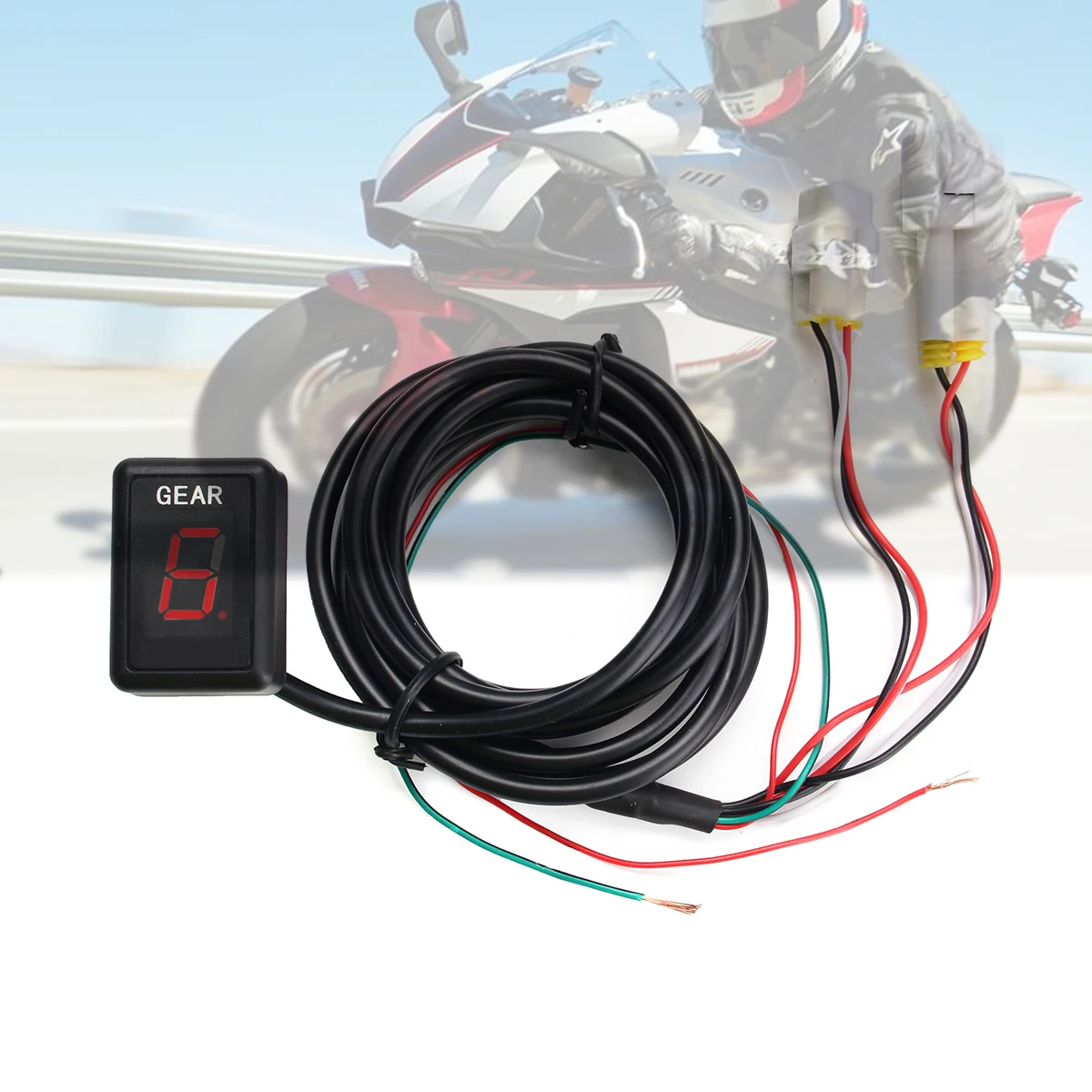 

Motorcycle 1-6 Speed Gear Indicator Gear Meter Red LED Display for Yamaha YZF-R1 YZF-R6 Xt660 Fz6 Fz-16 Fz1 Fz8