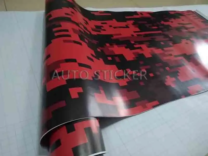 red black digital camo vinyl car wrap 44