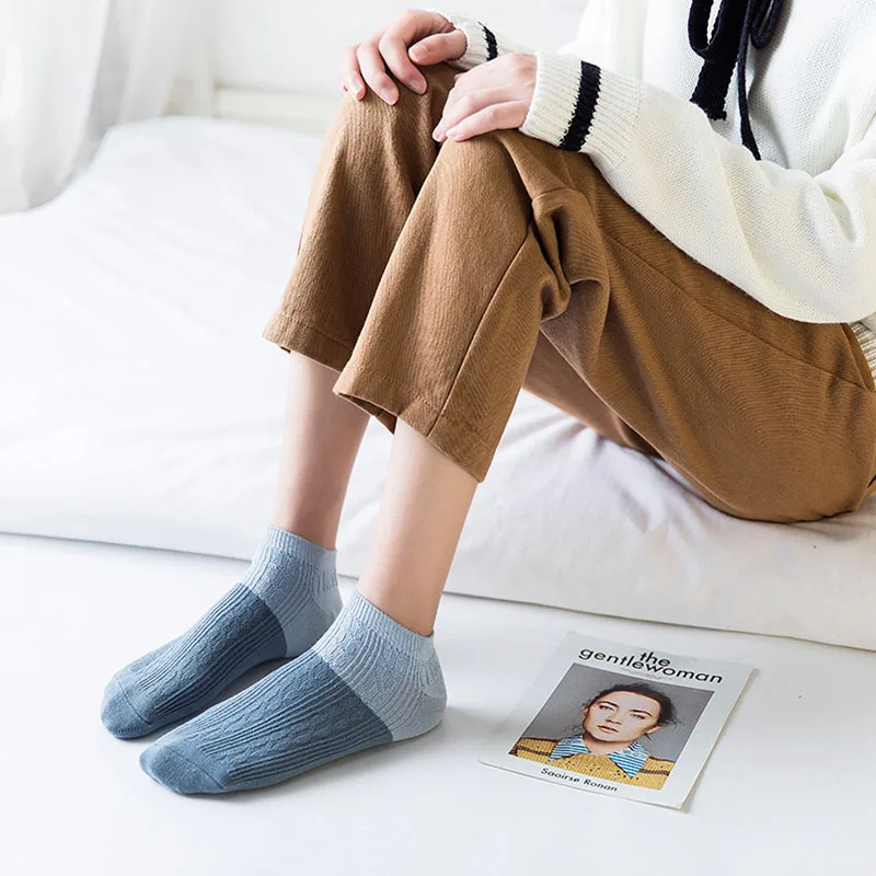 

Women Ladies Pure Colorful Invisible Casual Breathable Casual Patchwork Joint Women Leisure Low Cut Cute Short Ankle Socks