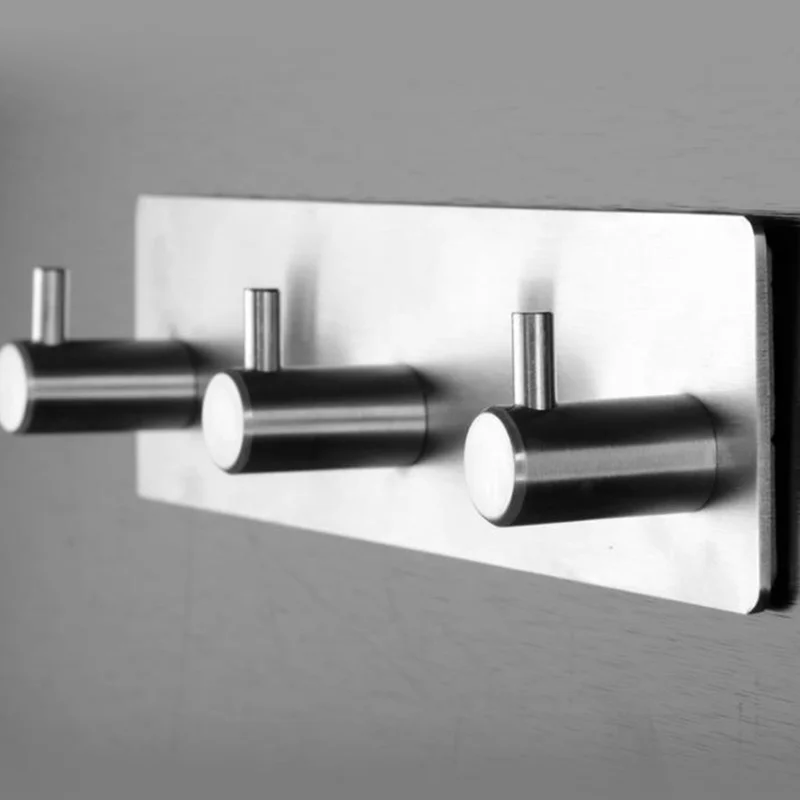 

3M Sticker Adhesive Stainless Steel Hooks Wall Door Clothes Coat Hat Hanger Kitchen Bathroom Rustproof Towel Hooks Organizer