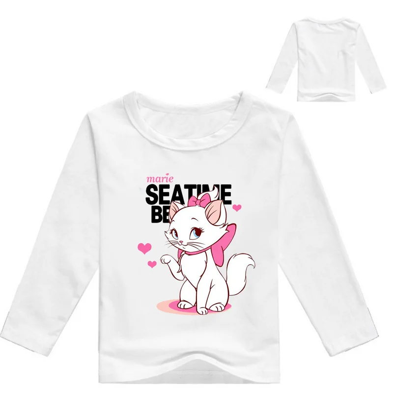 Z& Y/ г., для маленьких мальчиков 3-16 лет, плюшевый свитер с длинными рукавами с изображением кота, Мэри, аристокатов для маленьких девочек детская футболка, футболка с длинными рукавами для детей - Цвет: color 7