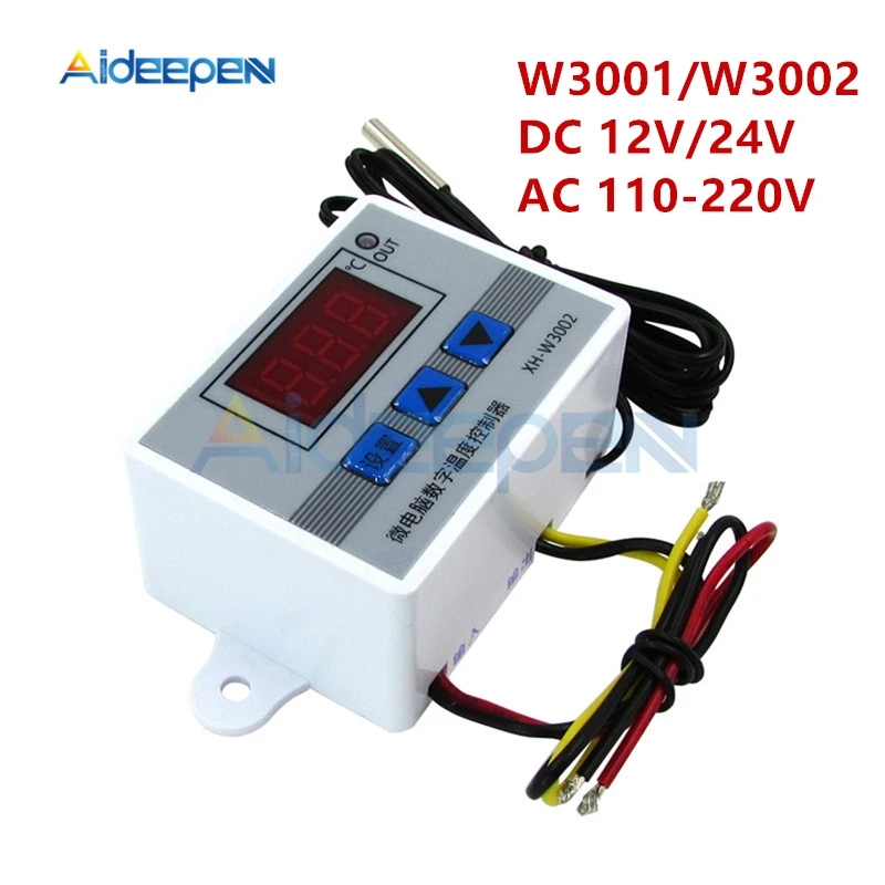W3001 W3002 DC 12V 24V AC 110 220V светодиодный цифровой регулятор температуры Термостат терморегулятор датчик измеритель нагрева охлаждения| |   | АлиЭкспресс