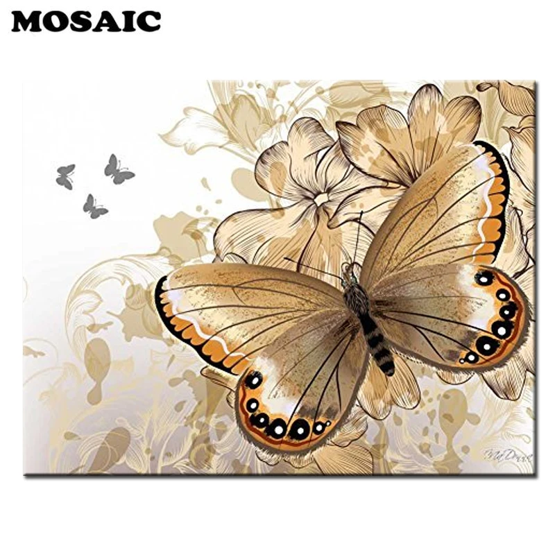 

5D Diamond Embroidery Full Needlework Diy Cross Stitch Diamond Painting Kit abstract flower butterfly home decoration