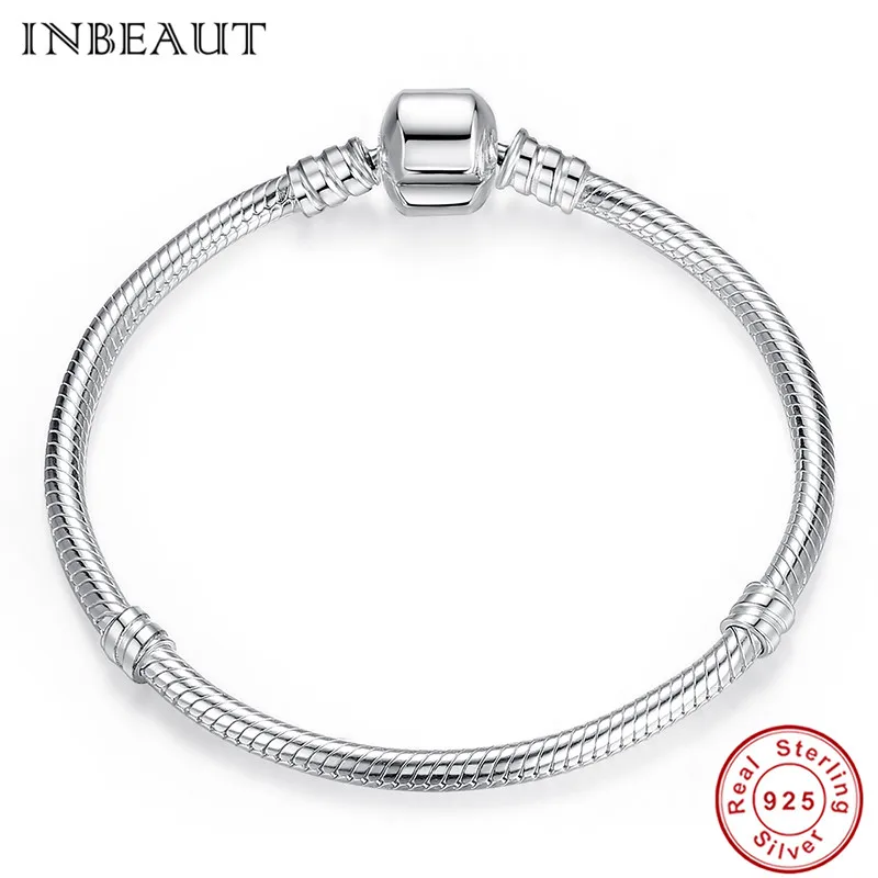 Женский браслет цепочка INBEAUT Серебряное украшение из стерлингового серебра
