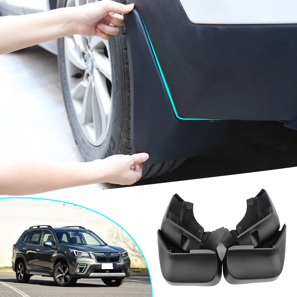 Car Mud Flaps Front Rear Mudguards Splash Guards Mudflaps For Safety Reflective Warning Fender For Subaru Forester SK