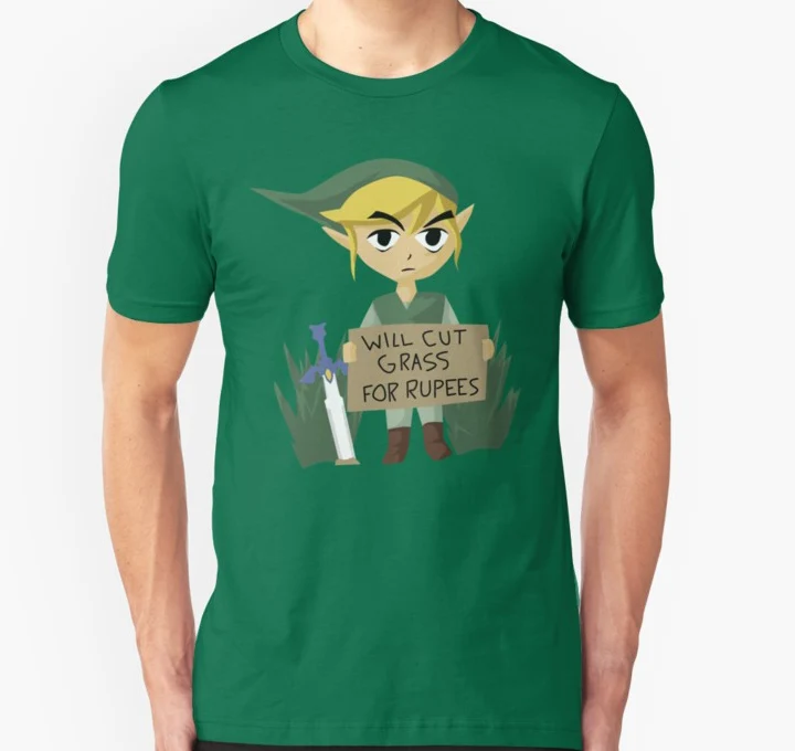 Мужская футболка с коротким рукавом в поисках работы Legend of Zelda унисекс женская |