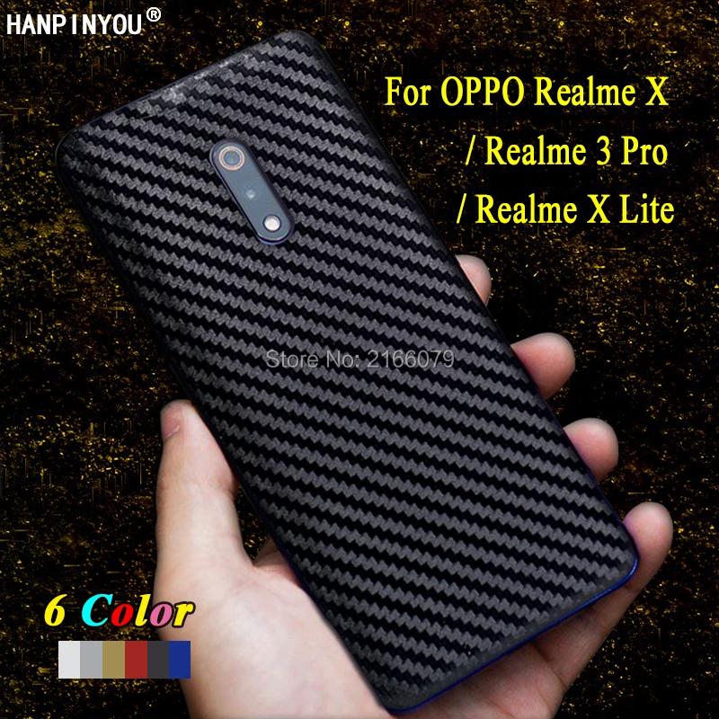 Новая задняя крышка для OPPO Realme X / Lite 3 Pro 3D наклейка из углеродного волокна