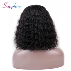 Сапфир перуанской человеческих волос, парики Синтетические волосы на кружеве человеческих волос парики с ребенком волос Синтетические