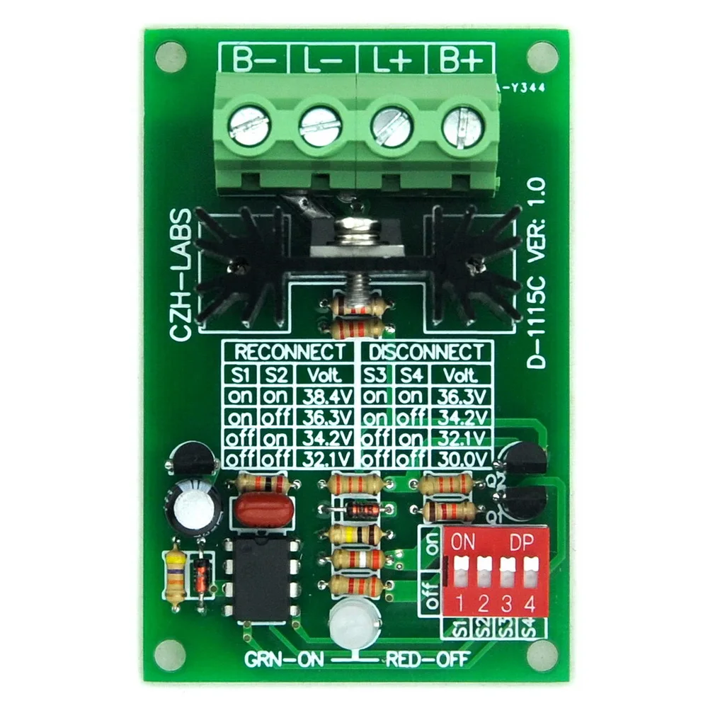 

Low Voltage Disconnect Module LVD, 36V 30A, Protect/Prolong Battery Life.