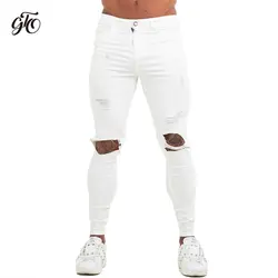 Gingtto для мужчин s Jenas бренд Супер спрей на обтягивающие джинсы белый эластичный пояс Европа размеры Спортивные средства ухода за кожей Тип