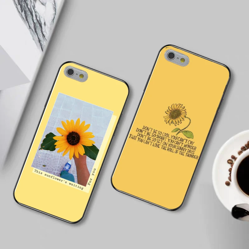 Красота желтого цвета с изображением подсолнуха силиконовый чехол для iPhone 5 SE 5S 6