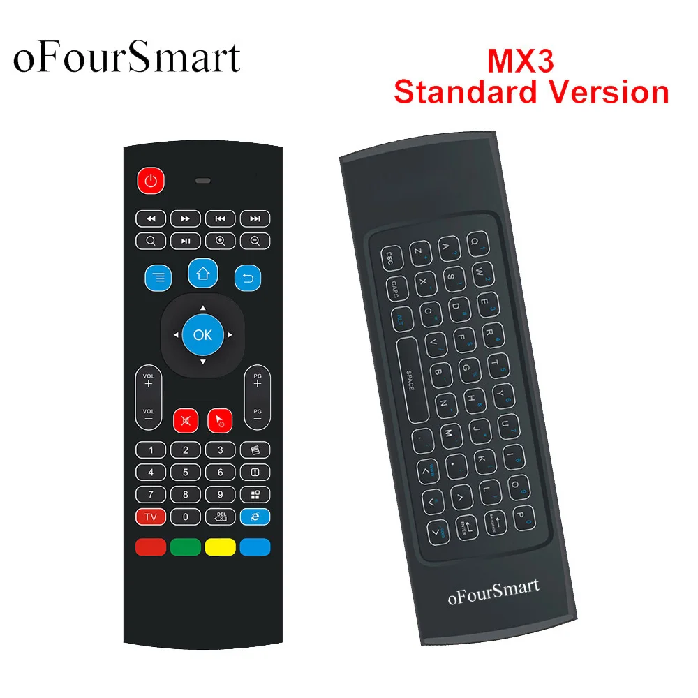 

Updated 2.4G Fly Air Mouse MX3 Wireless Remote Control Wireless Qwerty Keyboard for Smart TV TV box T95Z Plus/X96 mini Projector