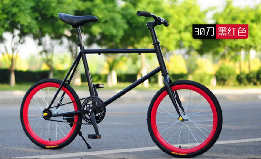 Бренд фиксированный велосипед 20 дюймов колеса 50 см Рама задняя педаль тормоза мини велосипед Открытый Спорт BMX Bicicleta - Цвет: 30mm Black Red